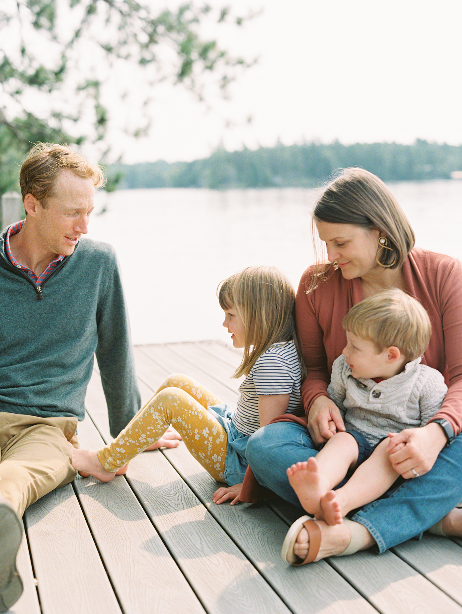 multi generational family photos on Upper St. Regis Lake in the Adirondacks