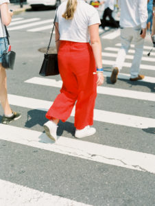 crossing-the-street-red-pants-NYC
