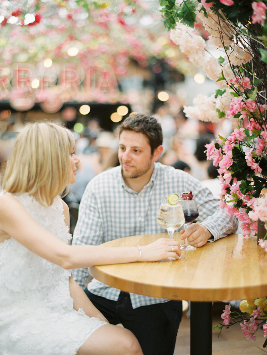 engagement photos at Serra, a rooftop restaurant in Eataly by Mary Dougherty