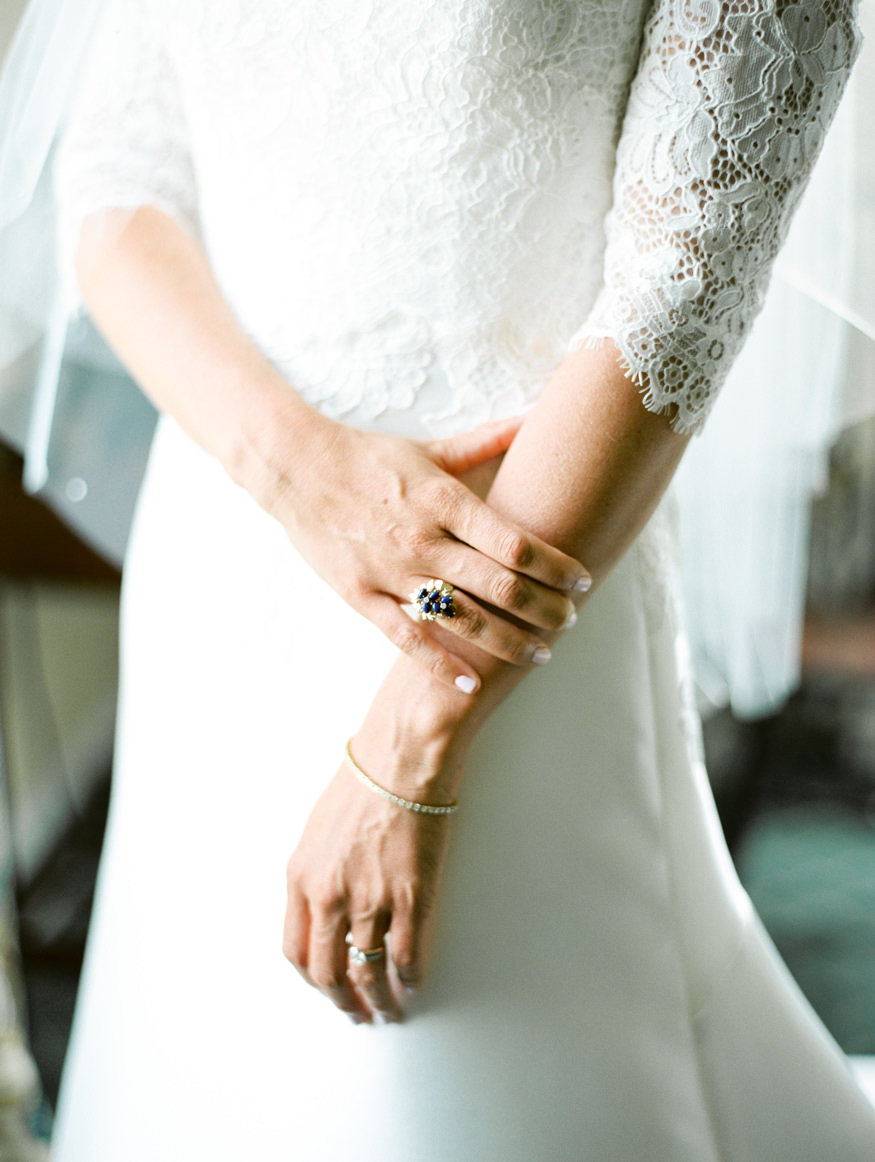 bride hands with vintage heirloom ring | Mary Dougherty