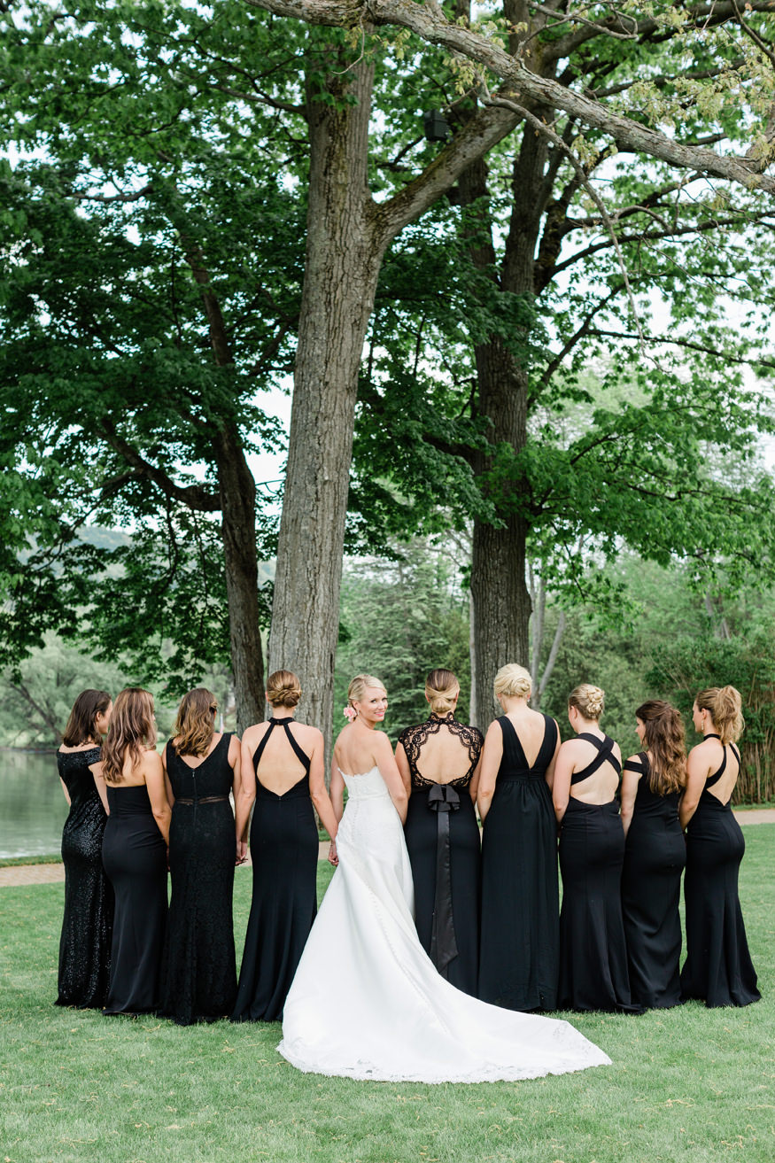 Bridesmaids in black 