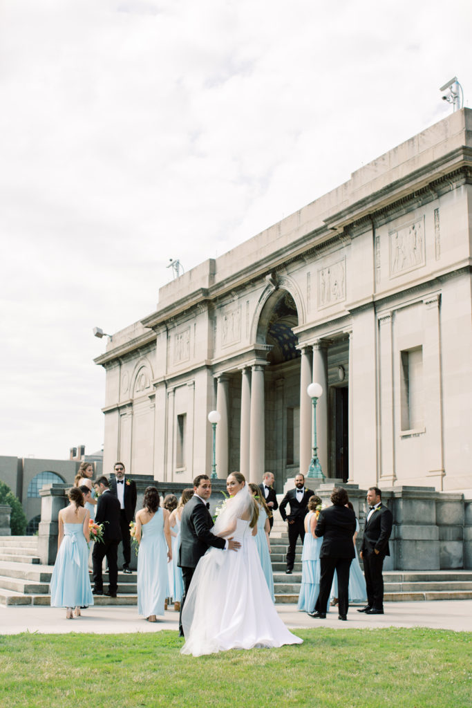 wedding party at the Memorial Art Gallery in Rochester New York by Mary Dougherty
