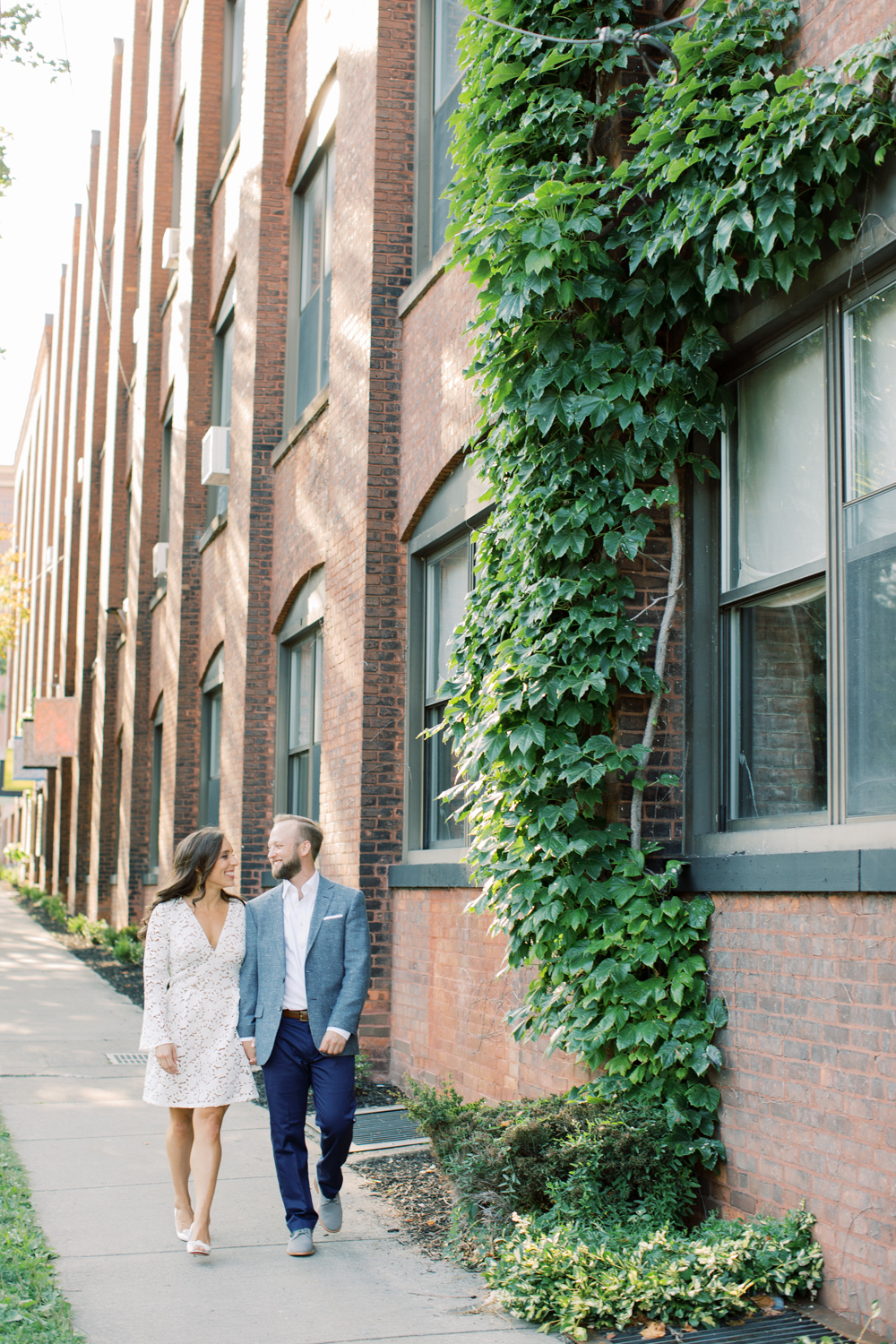 rehearsal dinner venue rochester NY exterior with couple at the Jack Rabbit Club Anderson Arts Building | Mary Dougherty Photography