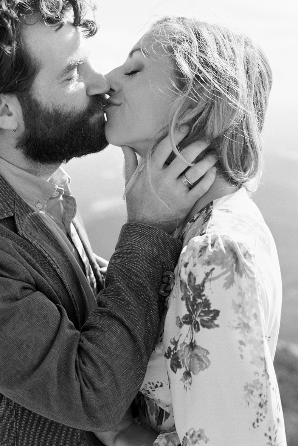 stone fruit studio | whiteface mountain double portrait two people kiss by Mary Dougherty