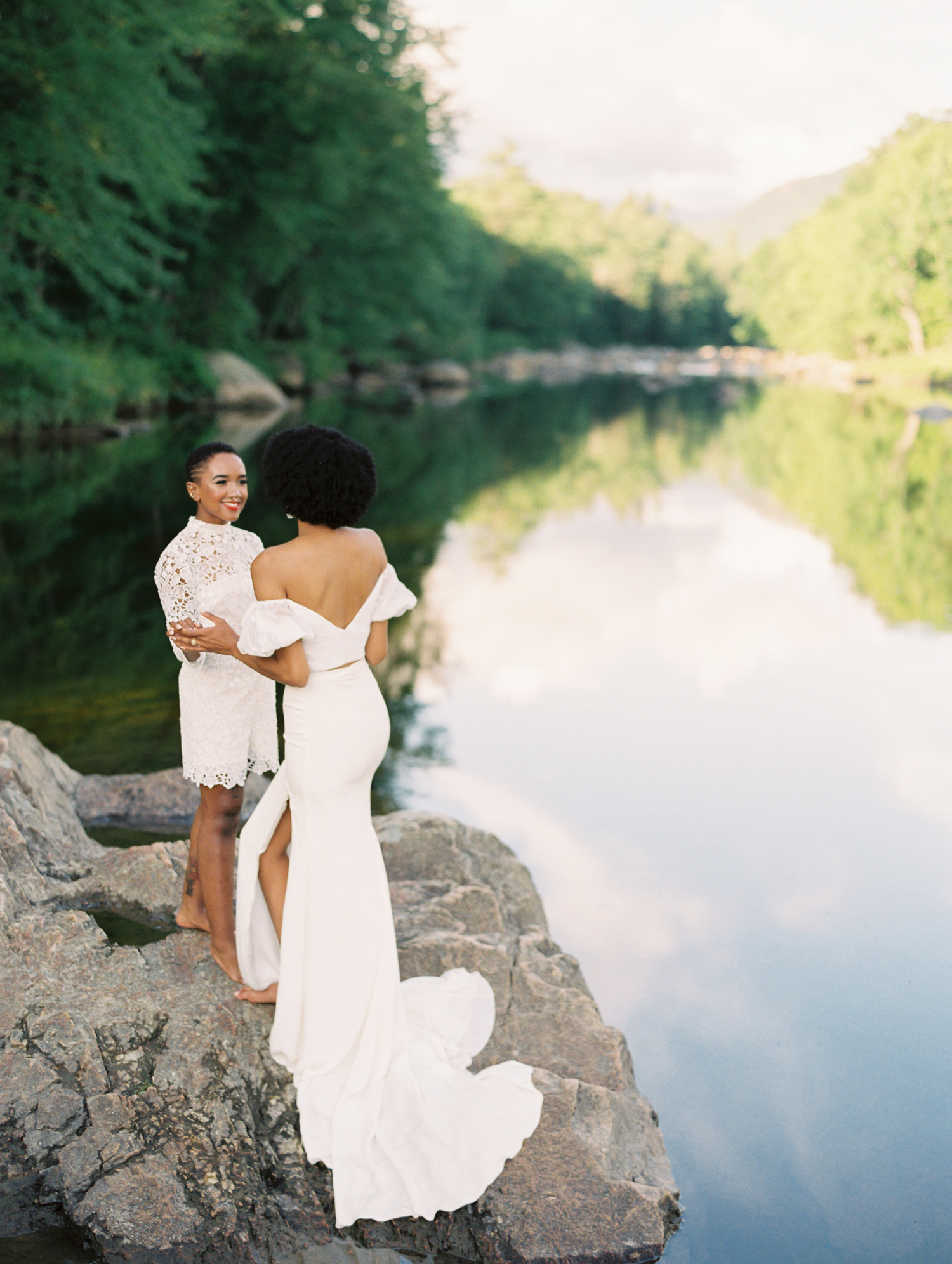 Elopement in the river | 2020  Adirondack Wedding Workshop hosted by Mary Dougherty