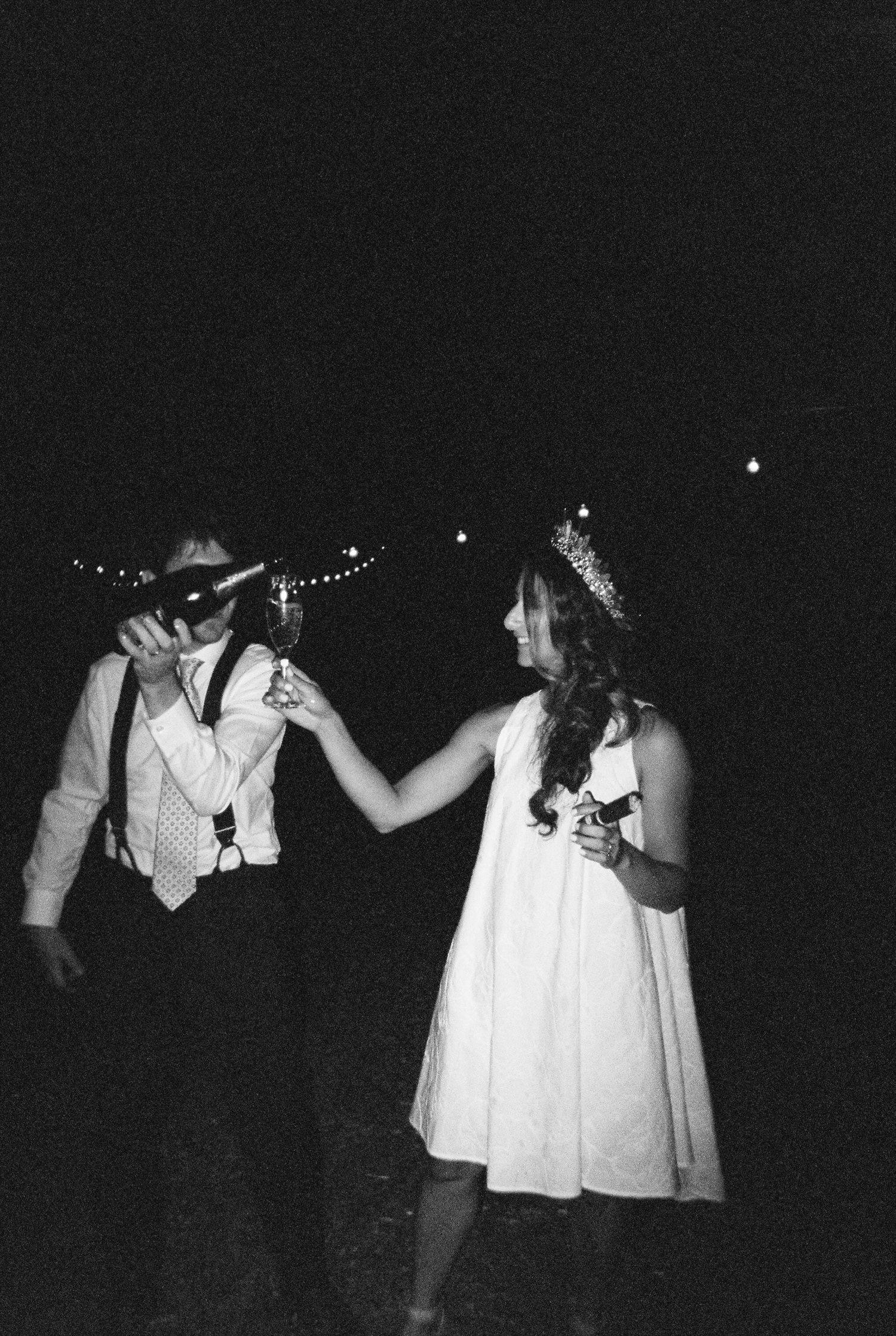 Adirondack Mountain Wedding | Champagne + Cigars at the end of the night pictures shot on a disposable camera | Photographed by Mary Dougherty