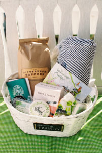 Chautauqua wedding venue welcome baskets filled with Pittsburgh treats and western New York goodies
