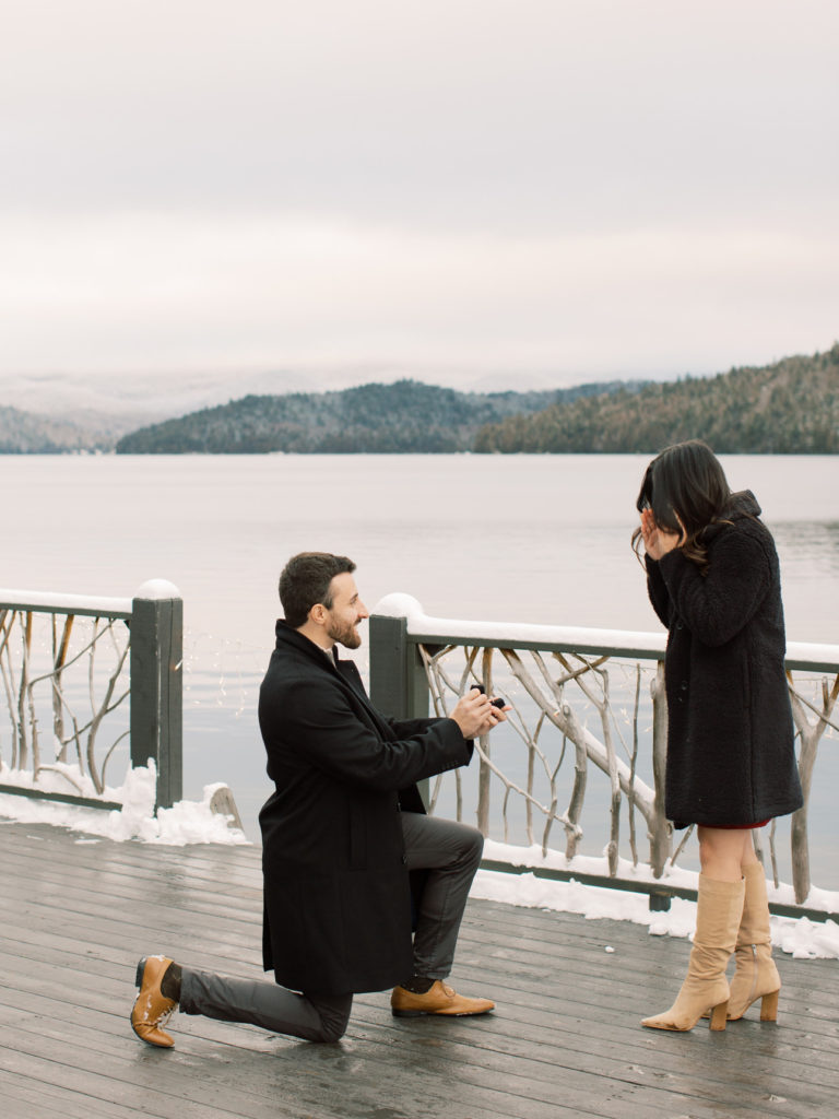 Winter Proposal in the Adirondacks at the Lake Placid Lodge by Mary Dougherty