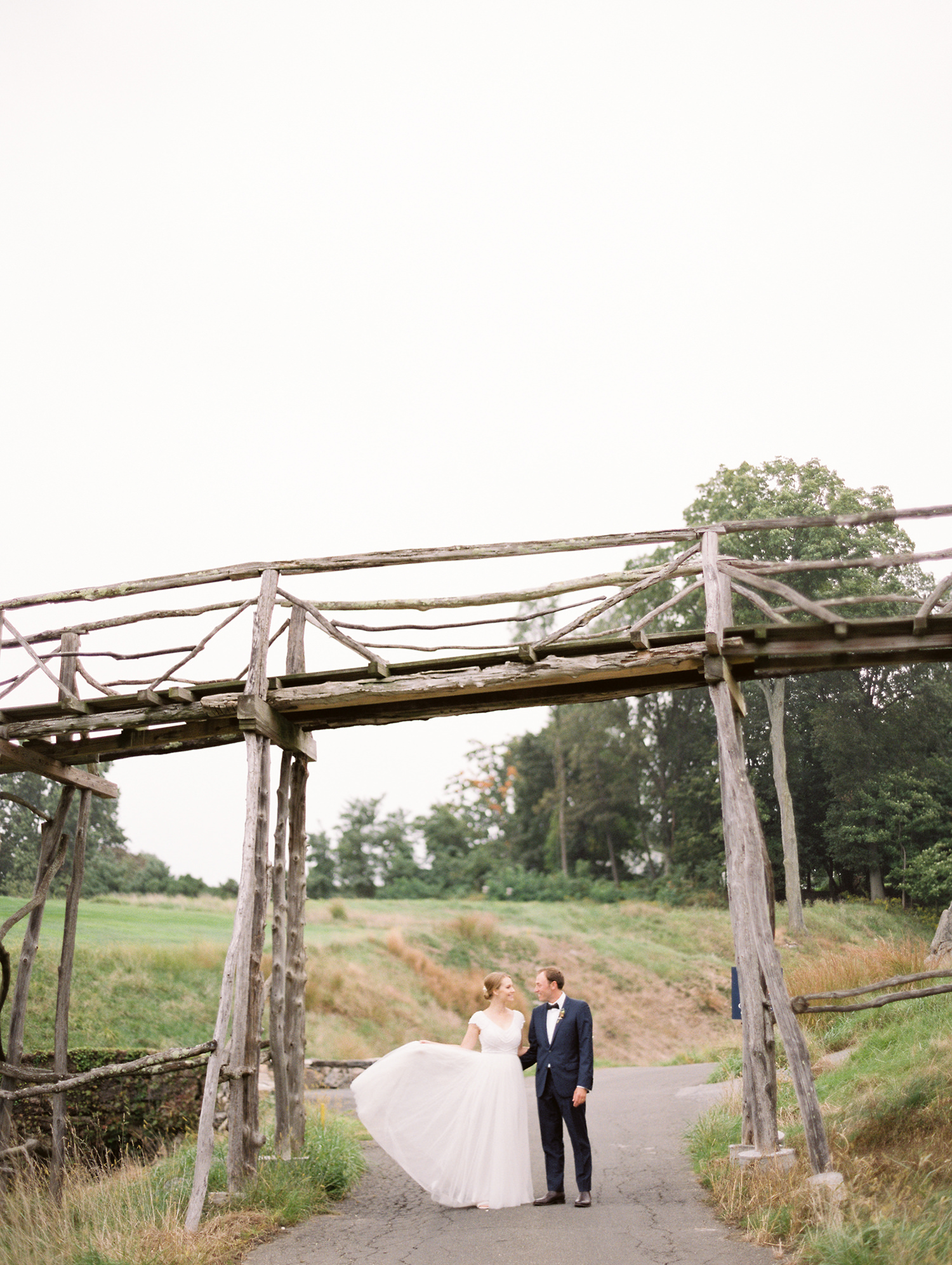 Sleepy Hollow Country Club Wedding on Golf Course with Wooden Bridge Mary Dougherty