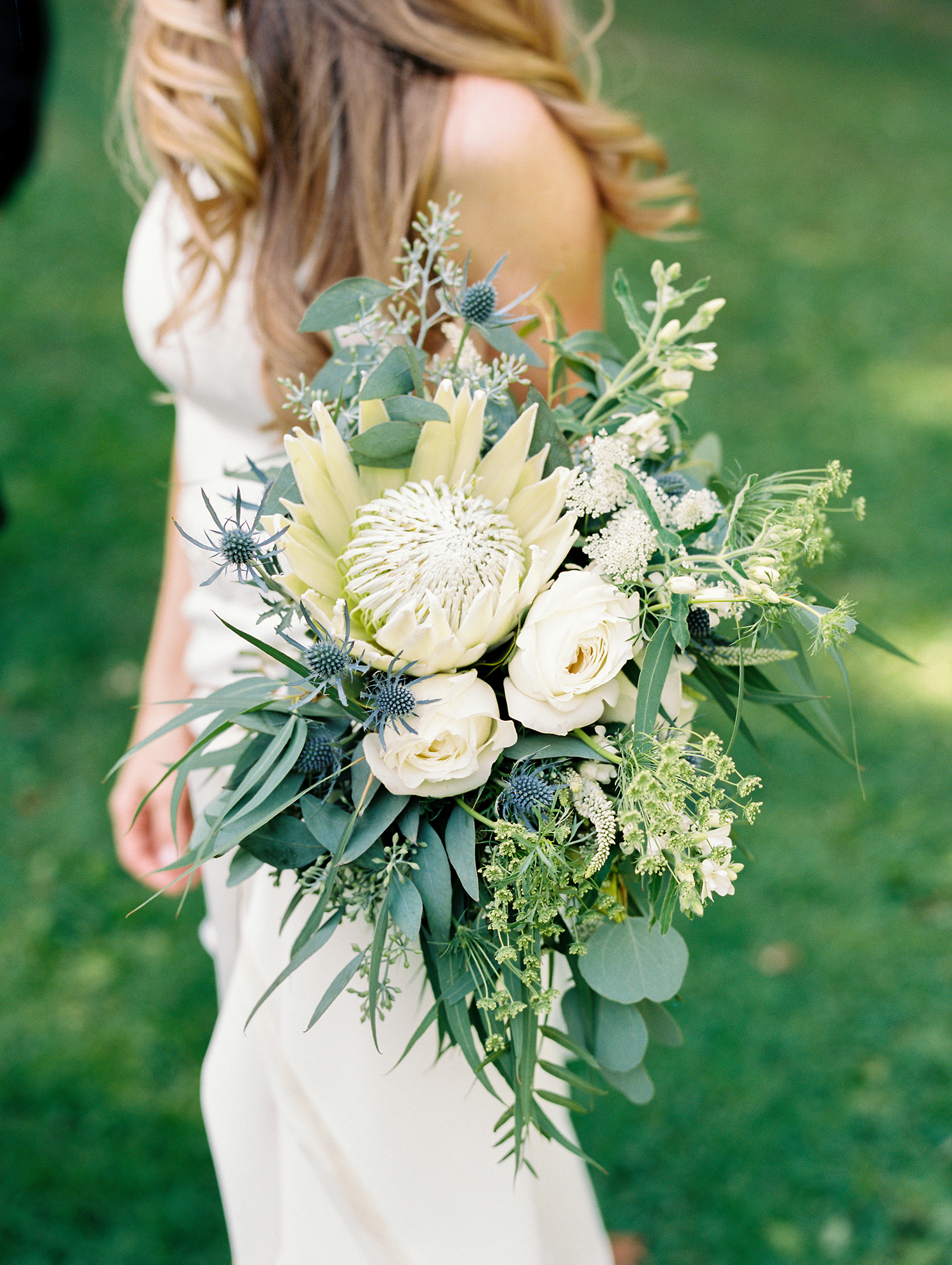 Bridal bouquet and Living Roots winery