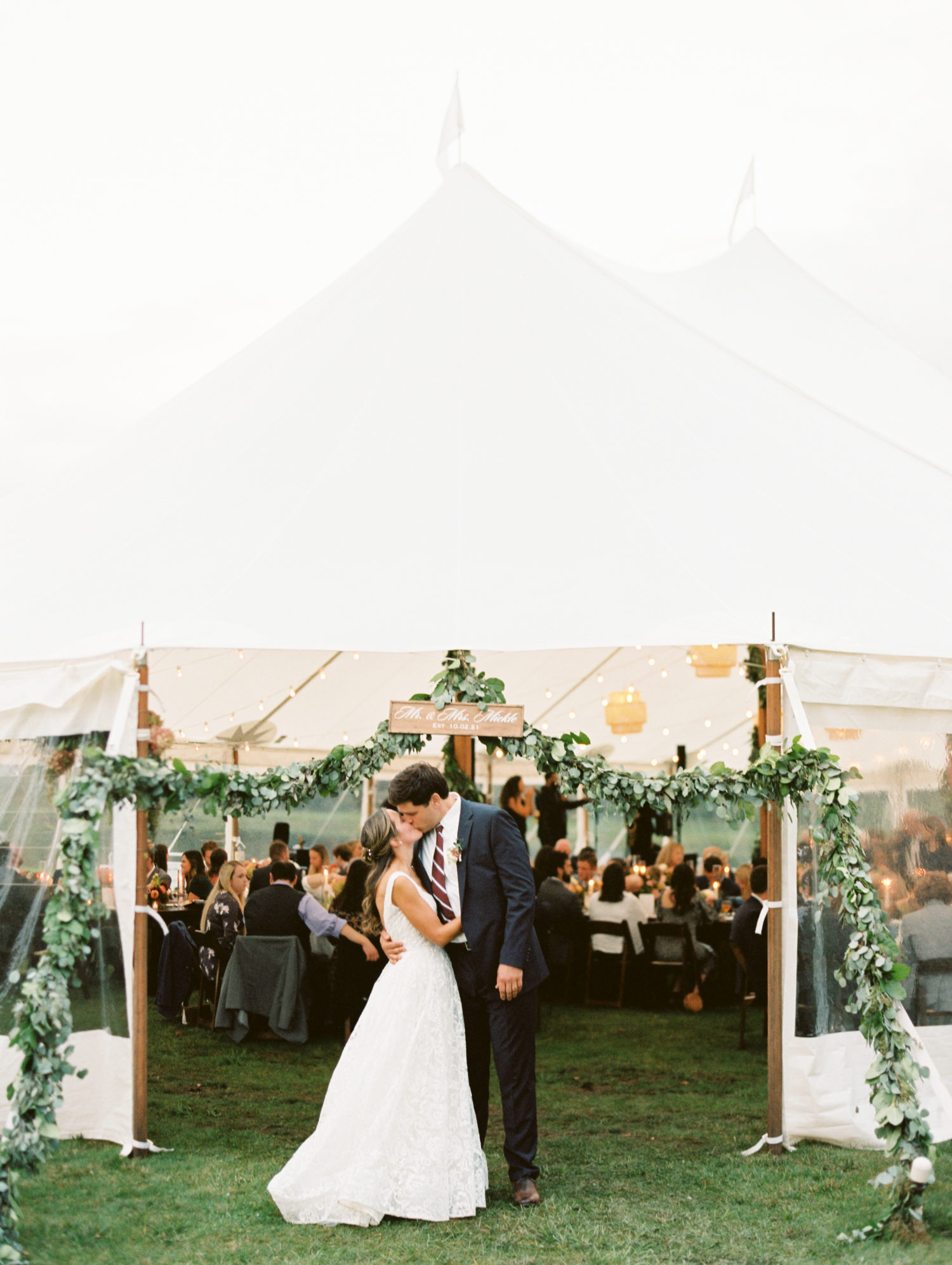 The sleepy town of Brattleboro was the perfect location for this tented Vermont fall wedding.